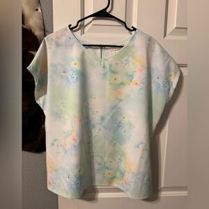 Pink Martini Watercolor Floral Blouse